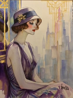Louise - aquarelle - œuvre originale de 31/41 cm -Création signée par l ...