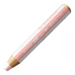 STABILO Crayon multi-talents woody 3en1 duo, blanc/abricot