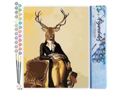Peinture par Numéro Figured'Art - Le Cerf Dandy - Kit de Loisir Créatif DIY Numéro d'Art Complet - 40x50cm sans châssis en bois