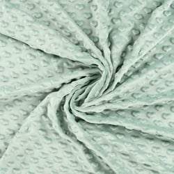 Tissu Doudou Ultra doux Coeurs uni coeurs sur fond Vert d'eau