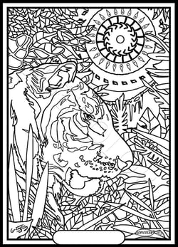 Tableau velours a colorier TIGRE GREGORY Sericolor