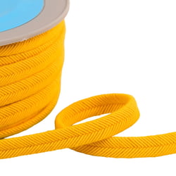 Double cordon fils 10mm jaune/orange au mètre