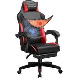 Chaise gaming ergonomique GTPLAYER - Cuir PU - Noir/rouge - 50P x 37l x 132H cm