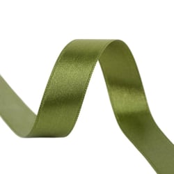 Bobine 40m ruban satin double face fabriqué en France kaki