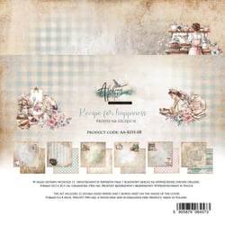 12 papiers scrapbooking 20 x 20 cm Alchemy Of Art RECIPE FOR HAPPINESS