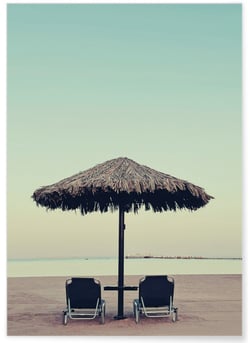 Poster Nature Plage Parasol | A3 : 29,7x42cm