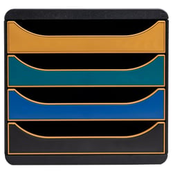 Module de classement Big Box 4 tiroirs Neo Deco - Couleurs assorties - Exacompta