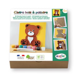 Cadre en bois à décorer - Modèle ourson - Loisirs créatifs - Enfant - Aladine