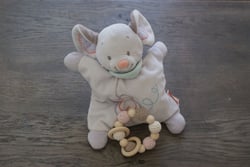 Hochet bois crochet rose Montessori