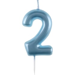 Bougie Chiffre 2 - Bleu Ciel