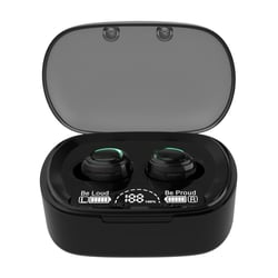 Ecouteurs Bluetooth Rose Sans Fil Intra-auriculaires Tactiles Avec Affichage LED Noir YONIS