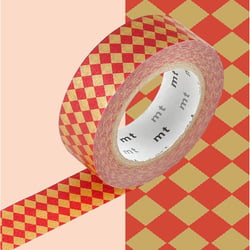 Masking Tape - Masking Tape MT 1,5 cm Carreaux rouge et or