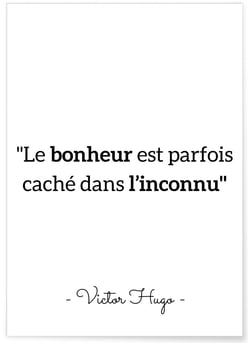 Affiche Victor Hugo 'Le bonheur...' | A3 : 29,7x42cm