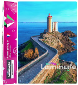 Diamond Painting Broderie Diamant LUMINLIFE 50x70cm, 5D, diamants ronds - Phare du Petit Minou