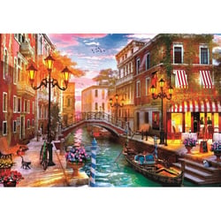 Puzzle soleil couchant sur venise, italie 500 pièces - ville romantique, canaux - clementoni - 35586