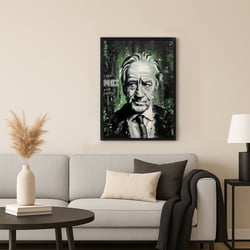 Tableau encadré portrait de célébrité — Robert — Affiche d'art murale — Calbarracin — cadre bois — 70 x 50 cm