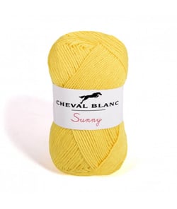 Pelote de coton à tricoter SUNNY UNI - Cheval blanc - PPSC 32 Jaune