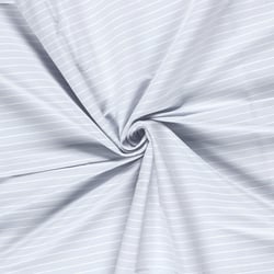 Tissu Bengaline de Viscose Lin Estelle fines rayures Blanc sur fond Bleu clair