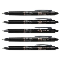 Lot de 5 Stylos Roller Effaçables Frixion Ball Clicker 1.0 Pointe Large Noir