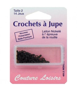 Agrafes noires n°2 avec brides X 14 - Distrifil 2 Noir