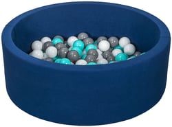 Piscine à balles Aire de jeu + 150 balles bleu marine blanc,gris,turquoise - Velinda