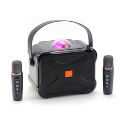 Enceinte Bluetooth Karaoke Sans Fil 10W Autonomie 3h Micros Intégrés Noir YONIS