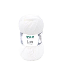Fil à tricoter LISA PREMIUM UNI - Grundl 01 Blanc