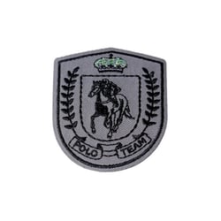 Ecusson thermocollant polo team gris 5,5cm x 4,5cm