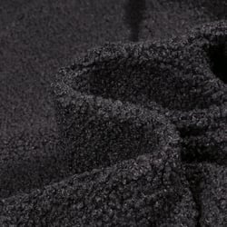 Tissu Fausse fourrure Teddy Bouclettes sur fond Noir