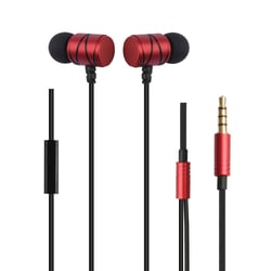 Écouteurs Intra-Auriculaires Kit Mains Libres Stéréo Jack 3.5Mm Universel Rouge YONIS