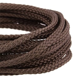 Bobine 50m Cordon damier polyester 5mm marron foncé