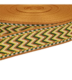 Sangle chevrons 38mm jaune citron au mètre