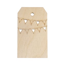 Pendent. bois Guirlande, FSC MixCred, nature, 4,8x8,2cm