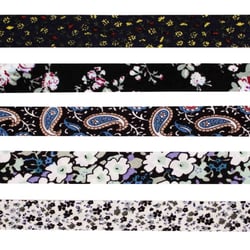 MégaCréa DIY - Biais coton 1 cm x 1 m Fleurs noir blanc 5 pièces