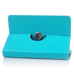 Housse Tablette Tactile 7 Pouces Universelle Porte Carte Simili Cuir Bleu Ciel