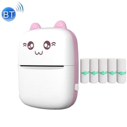 Mini Imprimante Thermique Bluetooth Portable Rose Avec Papier Autocollant Rose YONIS