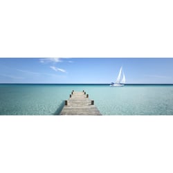 Tableau sur toile ponton voilier 30x97 cm