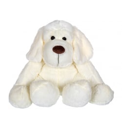 Peluche - Peluche Chien Flatoutou blanc - 50 cm