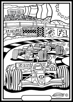 Tableau velours a colorier Voiture F1 Sericolor