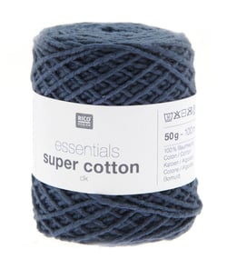 Coton à tricoter ou crocheter Essentials Super Cotton DK - Rico Design 12 Bleu marine
