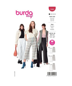 Patron Burda 5960 - Pantalon ultra pratique avec coupe droite taille n°FR 36-50