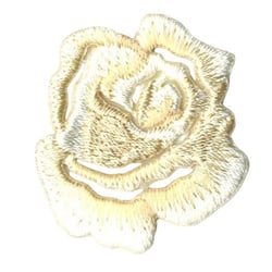 Lot de 3 écussons thermocollants petite rose écru x3.5cm