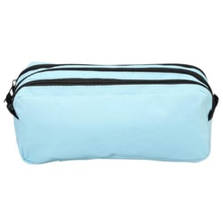 Trousse - Bleu clair - 3 compartiments - Fermeture zip - 23x11x9cm - Scolaire