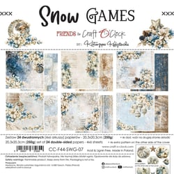 24 papiers scrapbooking 20 x 20 cm Craft O' Clock SNOW GAMES