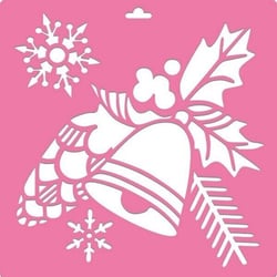 Pochoir plastique souple réutilisable 30 x 30 cm Fabrika Decoru CLOCHE NOEL 182