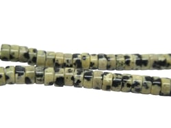15 Perles rondelles Heishi 4*2.5mm Jaspe dalmatien