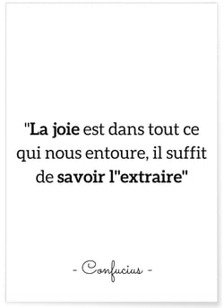 Poster Confucius : 'La joie...' | A3 : 29,7x42cm