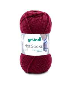 Laine à chaussettes à tricoter HOT SOCKS UNI - Grundl - certifiée Oeko-Tex 19 Rouge