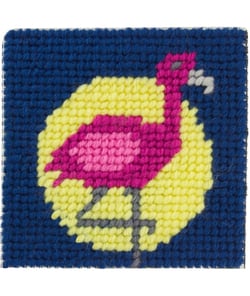 Kit Canevas soudan Nathan le Flamant 15 x 15 cm - Com'1 Idée Rose