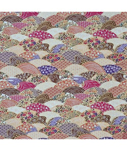 Tissu coton japonais paysage multicolore de 145 cm de largeur 0001 Multicolore vendu par 50 cm